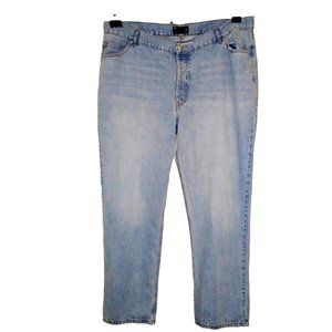 ASOS DESIGN CURVE 5 Pocket Button Fly Straight Leg Light Wash Jean Size 18/32